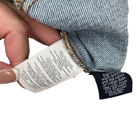 Madewell 26 Jean Skirt Raw Hem Rigid Denim A-Line Mini Blue J0555 - Picture 5 of 6